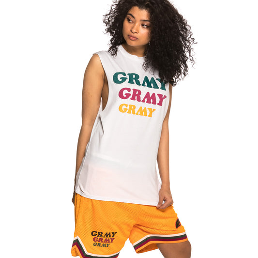 Unisex T-Shirt Grimey Wild Child Ärmelloses T-Shirt SS19 Weiß