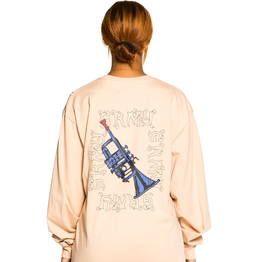 Grimey „Jazz Thing“ Langärmliges Unisex-T-Shirt – Creme | Herbst 21