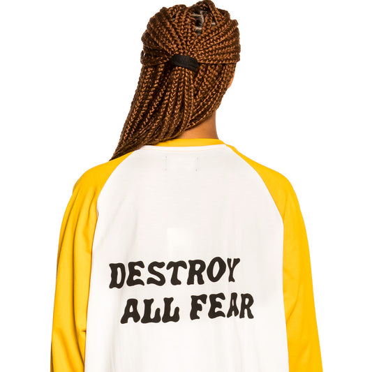 Grimey „Destroy All Fear“ Unisex-Raglan-T-Shirt – Gelb | Herbst 21