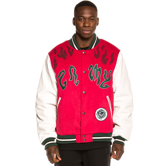 Grimey Yoga Fire FW20 Rote Baseballjacke