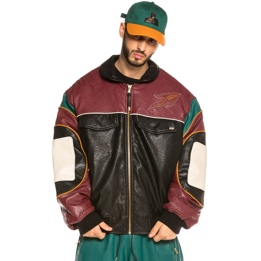 Grimey Call Of Yore Bomberjacke aus PU-Leder FW20 Schwarz