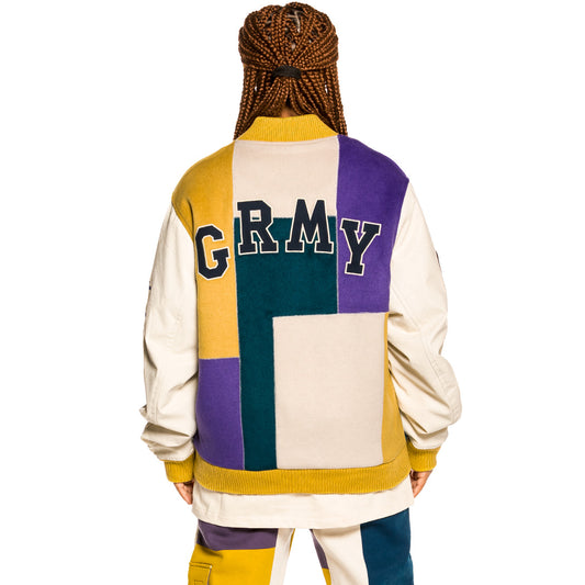 Grimey "Singgang Junction" Unisex Baseball Jacket - Navy | Fall 21