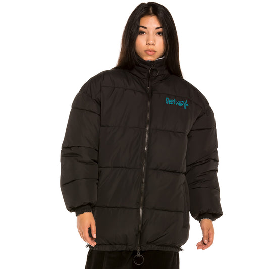 Grimey "Gem Cutting" Unisex Reversible Puffy Jacket - Black | Fall 21