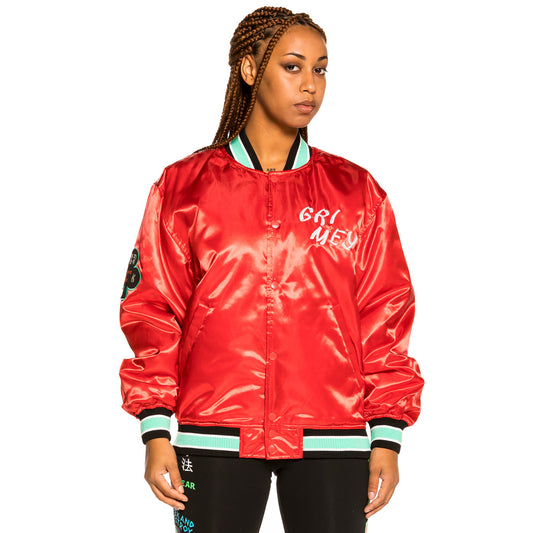 Grimey "Destroy All Fear" Unisex Reversible Satin Jacket - Black/Red | Fall 21