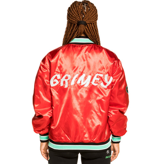 Grimey "Destroy All Fear" Unisex Reversible Satin Jacket - Black/Red | Fall 21