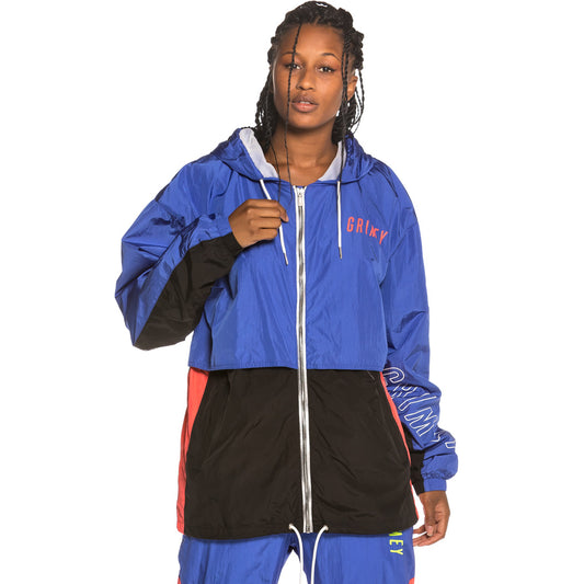 Grimey Planete Noire FW19 Blauer Unisex-Regenmantel