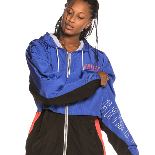 Grimey Planete Noire FW19 Blauer Unisex-Regenmantel
