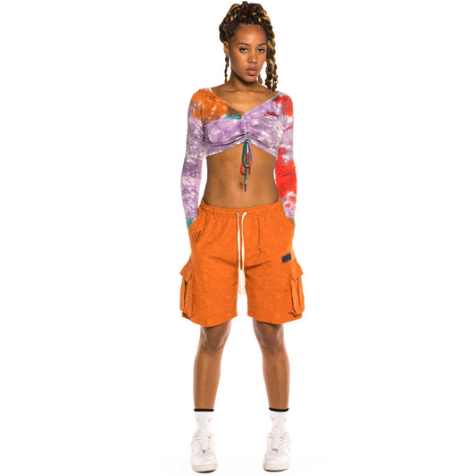 Grimey "Liveution" Unisex Cargo Shorts SS21 Brown