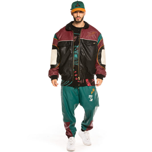 Grimey Call Of Yore Bomberjacke aus PU-Leder FW20 Schwarz