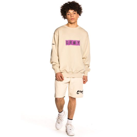Grimey „Frenzy“-Sweatshirt mit Rundhalsausschnitt – Sand | Sommer 21