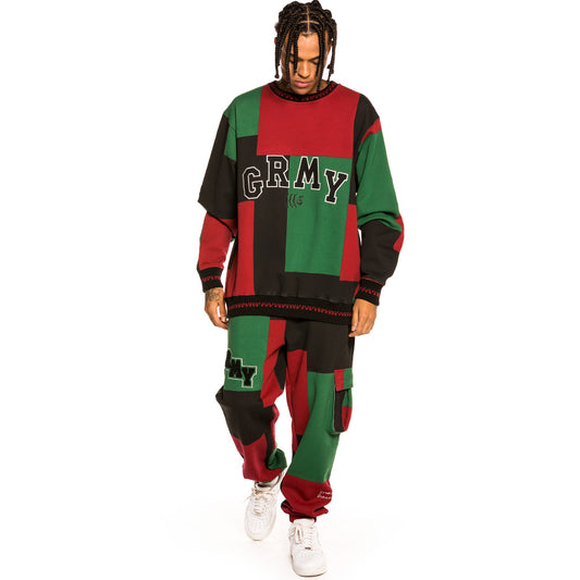 Sudadera Grimey "Singgang Junction All Over Print" Crewneck - Red | Fall 21