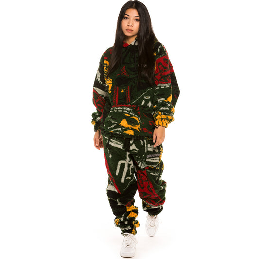 Sudadera Unisex Grimey Space Lady All Over Jacquard Sherpa - Orange | Winter 21