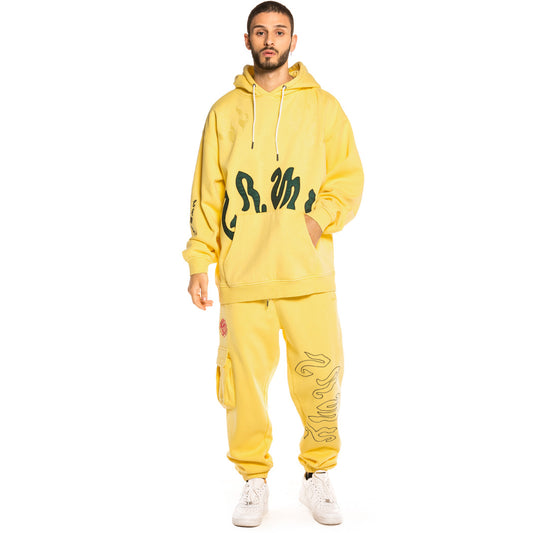 Grimey yoga Fire hoodie FW20 Yellow