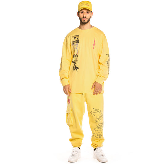Pack Grimey LS Tee + Track Pants Yoga Fire FW20 Yellow