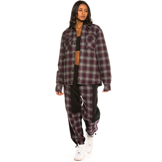 Grimey Yoga Fire padded Unisex Flannel shirt FW20 Black