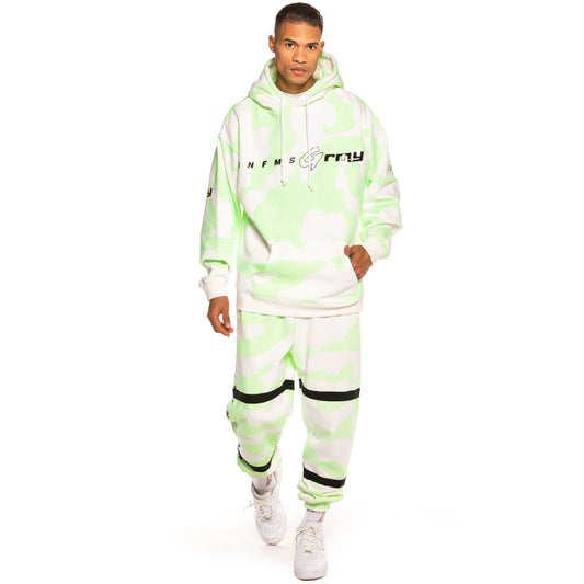 Pack Grimey Hoodie + Track Pants Grimey Looter Cult Neon FW19 White