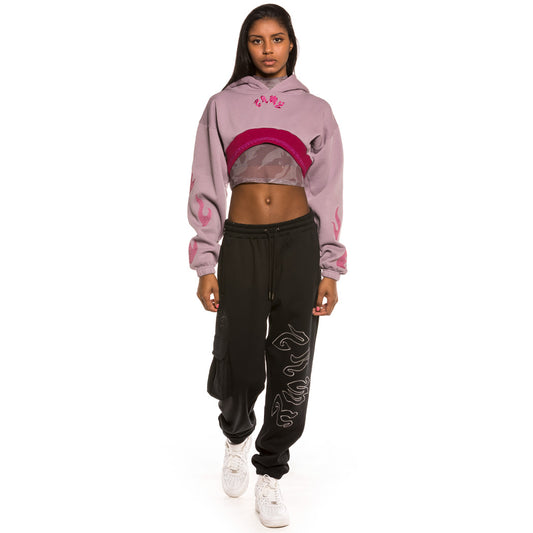 Pack Grimey Crop hoodie + Track Pants Yoga Fire FW20 Black/Violet