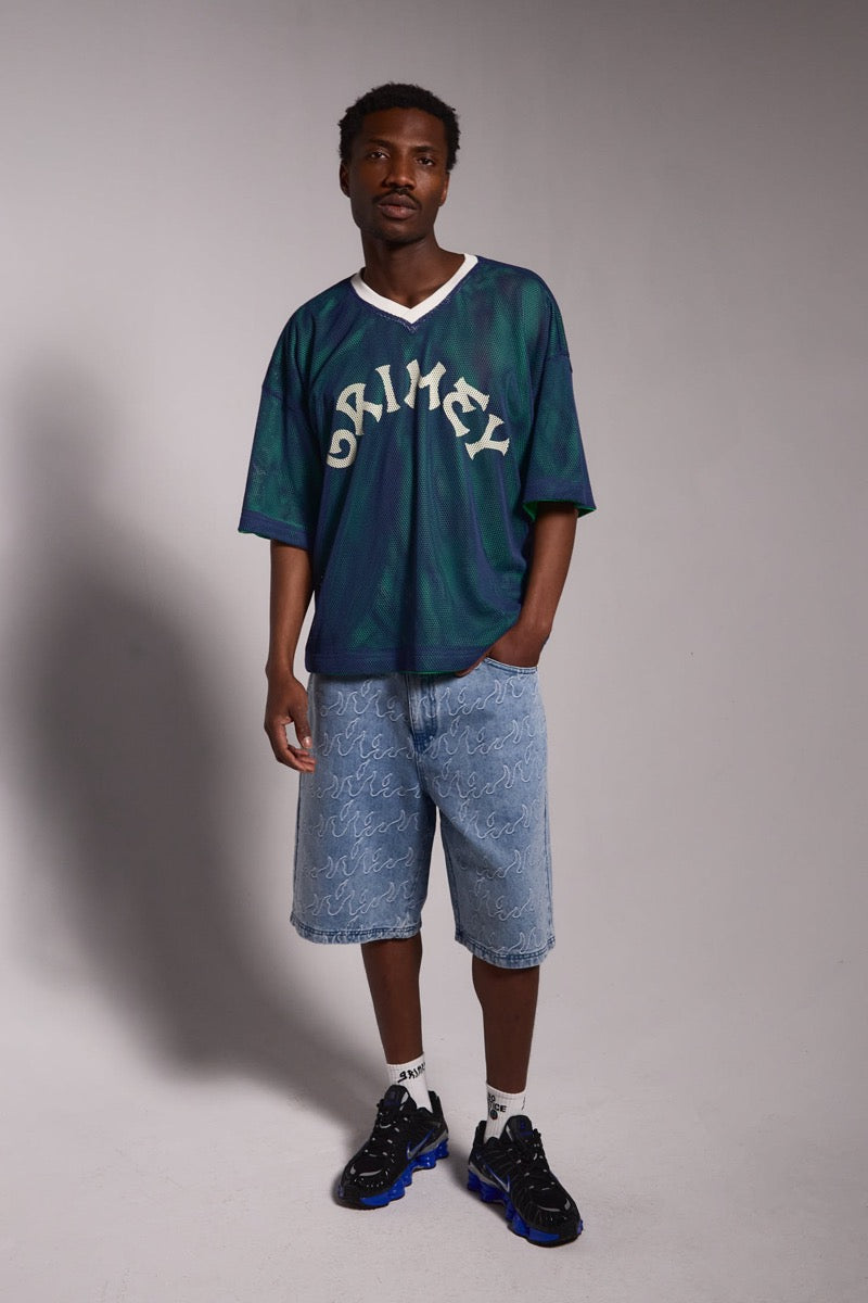 Camiseta Grimey Sweet Science Reversible Mesh Boxy V Neck Tee Nvy NAVY