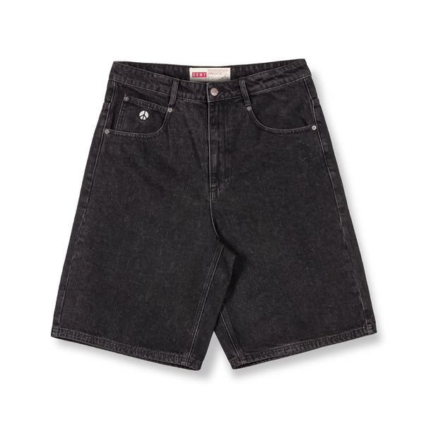 Grimey Peace Within The Watching Eyez Baggy Denim Shorts Washed