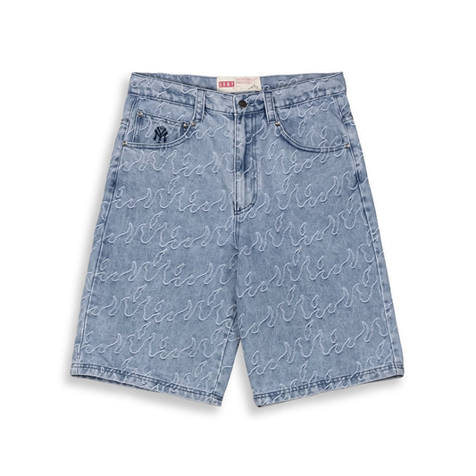 Pantalón Corto Grimey Sweet Science Baggy Jacquard Light Washed Black