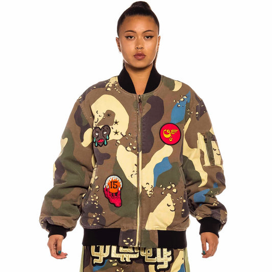 Grimey GLORIFIED Unisex-Bomberjacke – Camouflage | Frühling 22