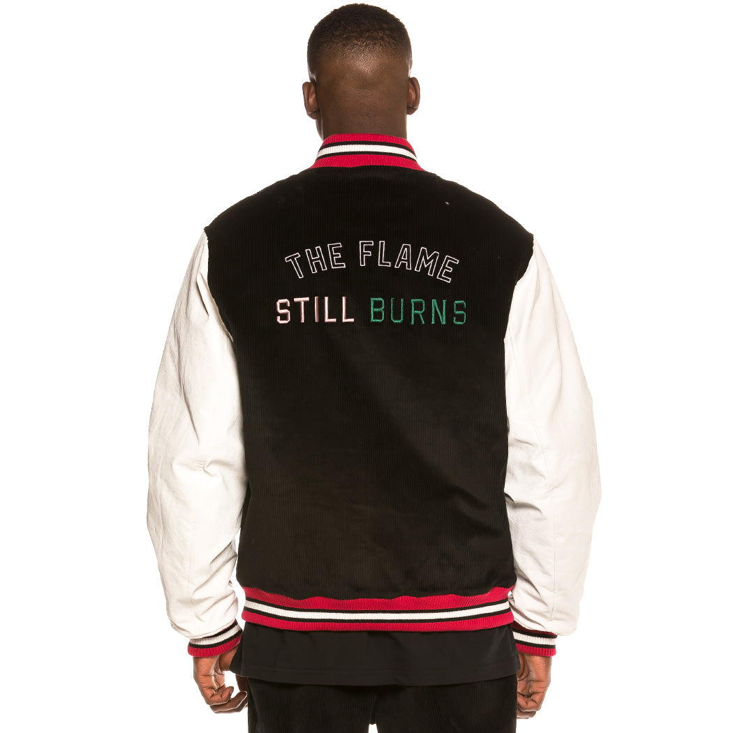 Chaqueta Baseball Grimey Yoga Fire Corduroy FW20 Black