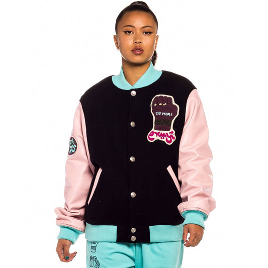 Grimey "Day Dreamer" Unisex Baseball Jacket - Black | Spring 22