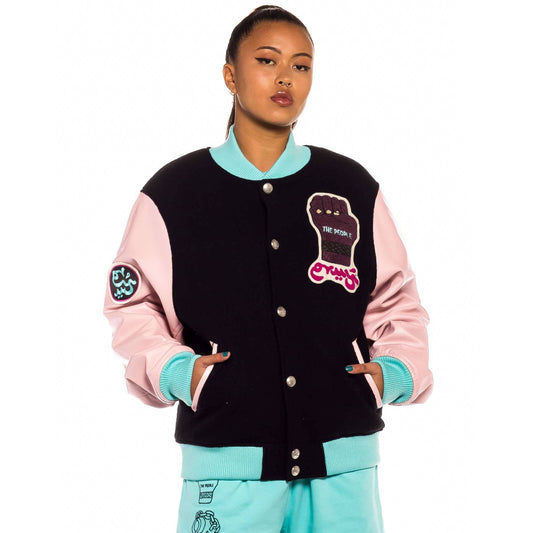 Grimey "Day Dreamer" Unisex Baseball Jacket - Black | Spring 22
