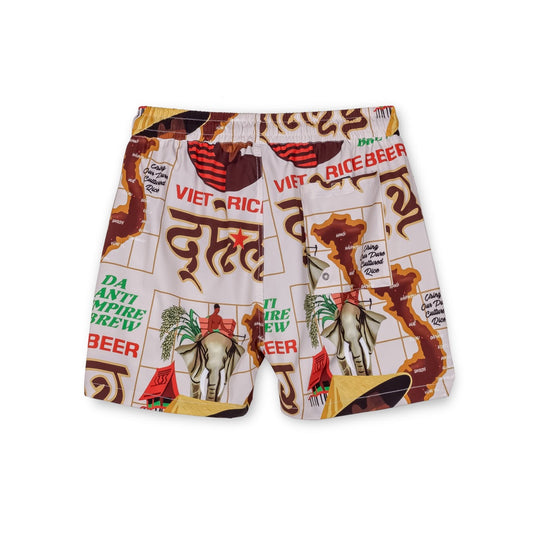 GRIMEY VIET CONG BEER SWIMMING SHORT - WHITE  | Summer 23