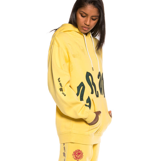Unisex Sweatshirt Grimey Yoga Fire Hoodie FW20 Gelb