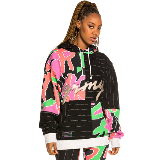 Unisex Grimey Strange Fruit Kapuzenpullover mit Allover-Print – Schwarz | Frühling 21