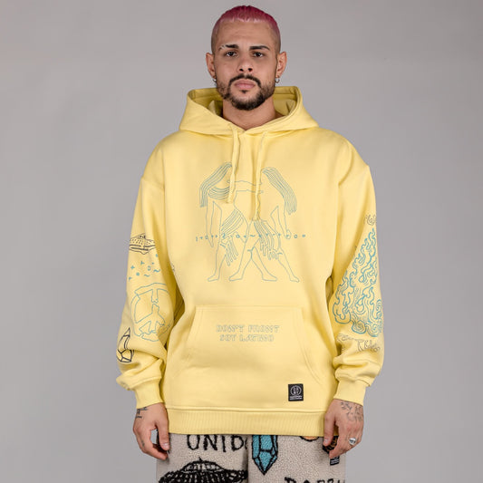Pack Grimey Sherpa Pant + Hoodie LOST BOYS - Cream/Yellow | Winter 22