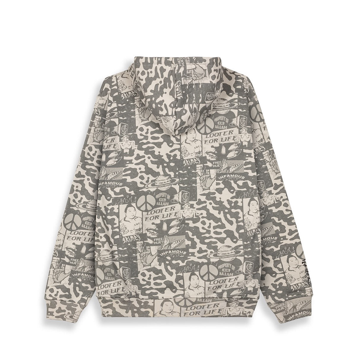 Grimey Peace Within All Over Print Regular Zipper Hoodie Light