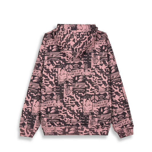 Grimey Peace Within All Over Print Regular Zipper Hoodie Lilac