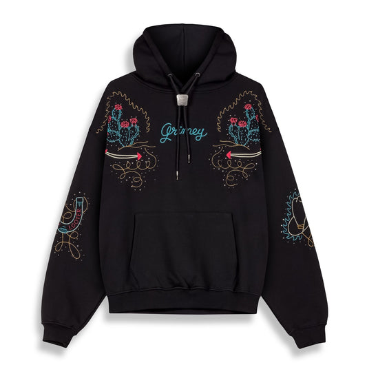 Grimey Lone Hand Boxy Hoodie Black