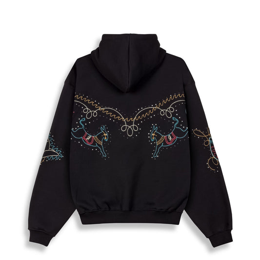 Grimey Lone Hand Boxy Hoodie Black