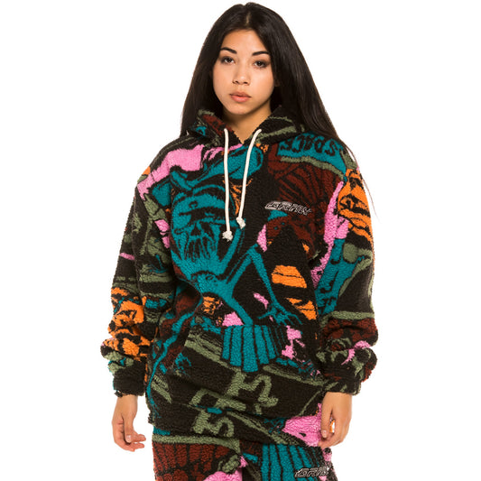 Sudadera Unisex Grimey Space Lady All Over Jacquard Sherpa - Green | Winter 21