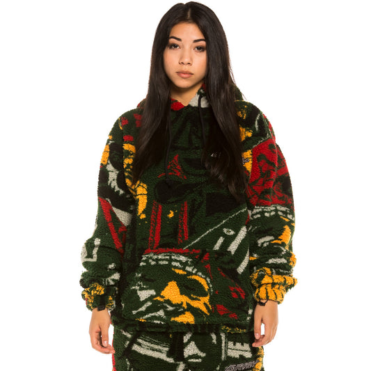 Sudadera Unisex Grimey Space Lady All Over Jacquard Sherpa - Orange | Winter 21