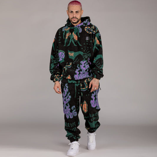 Pack Grimey Pant + Hoodie LOST BOYS Sherpa - Black | Winter 22