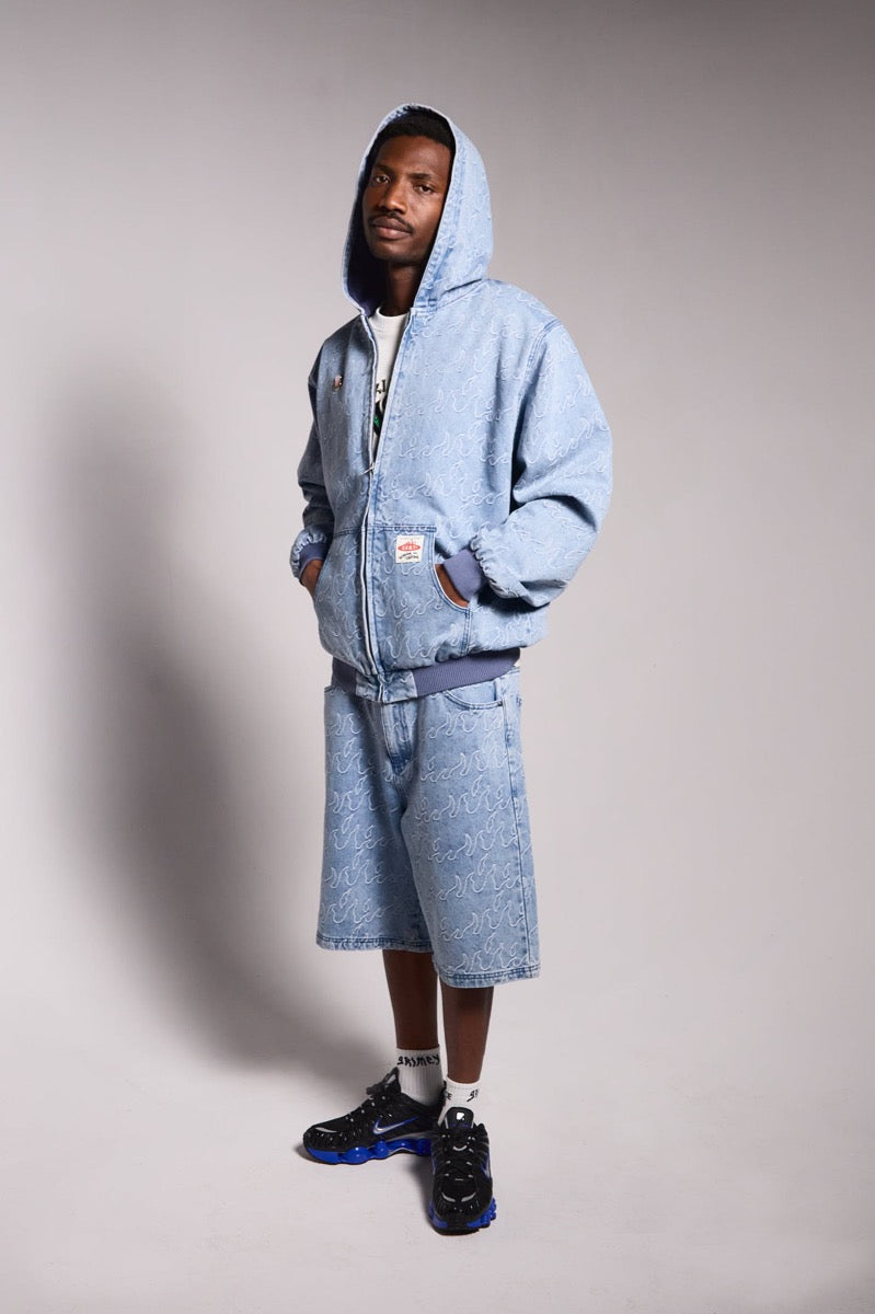 【GRIMEY】SWEET SCIENCEDENIMJACQUARDJACKET Grimey Sweet Science Denim Jacquard Jacket Washed Blue