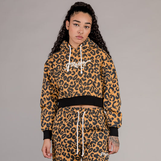 Sudadera corta de chica Grimey "WESTBOUND" - Leopard | Fall 22