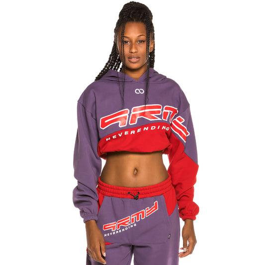 Sudadera Chica Grimey Sighting in Vostok Crop Hoodie FW19 Purple