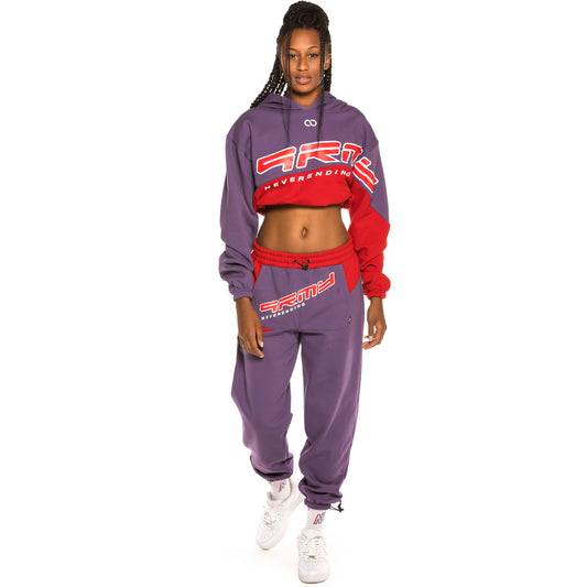 Pack Grimey Pant + Crop Hoodie Sighting in Vostok Girl FW19 Purple