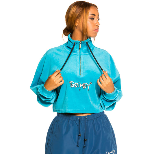 Pack Grimey Crop Sweatahirt + Track Pant "Martinica / Gem Cutting" - Blue/Navy | Fall 21