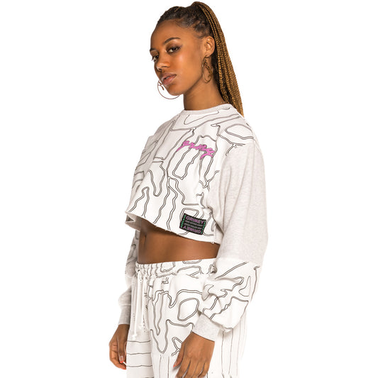 Sudadera Chica Grimey "Strange Fruit All over Print" - White | Spring 21