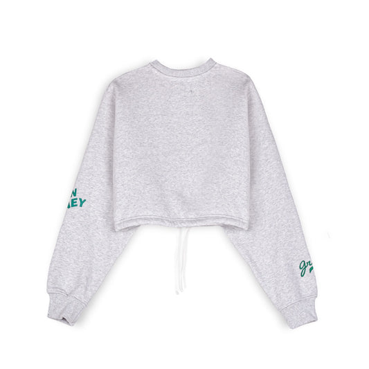 Sudadera de Chica Grimey "HIVE" Crop Heavyweight Crewneck - Sport Grey | Fall 22