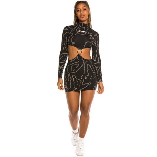 Grimey "Strange Fruit All Over Print"  Girl Dress Black | Spring 21