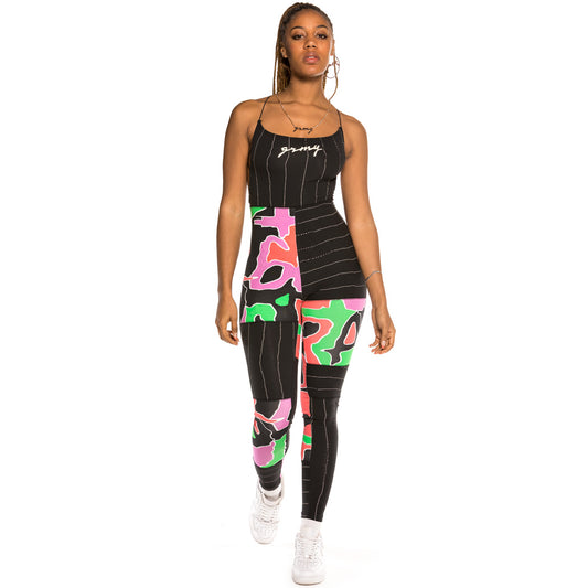 Grimey "Strange Fruit All Over Print"  Girl Jumpsuit Black | Spring 21