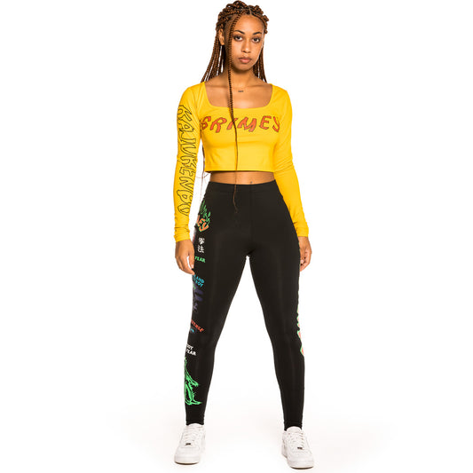 Pack Grimey LS shirt + Leggins "Destroy All Fear" - Yellow / Black | Fall 21