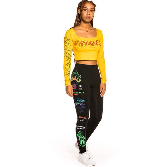 Pack Grimey LS shirt + Leggins "Destroy All Fear" - Yellow / Black | Fall 21